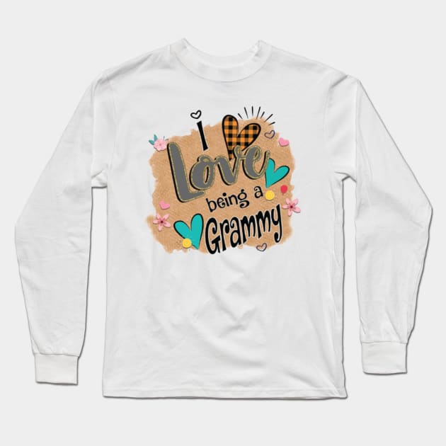 Womens I Love Being A Grammy Heart Mother's Day Gift Long Sleeve T-Shirt by BestFamilyTee